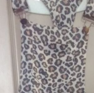 Cheetah print overalls